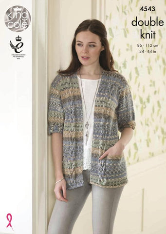 King Cole Drifter DK Pattern 4543 - Cardigan & Sweater