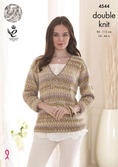 ﻿﻿King Cole Drifter DK Pattern 4544 - Cardigan & Sweater