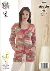 ﻿﻿King Cole Drifter DK Pattern 4544 - Cardigan & Sweater