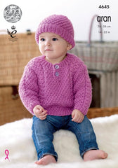 King Cole Comfort Aran Pattern 4645 - Sweaters, Trousers, Hat & Mittens
