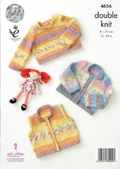 King Cole Splash DK Pattern 4656 - Waistcoat, Cardigan & Sweater