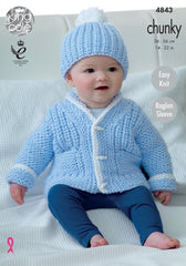 King Cole Big Value Baby Chunky Pattern 4843 - Jackets & Hat