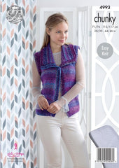 King Cole Corona Chunky Pattern 4993 - Cardigan & Waistcoat - NOW €1.00