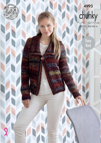 King Cole Corona Chunky Pattern 4993 - Cardigan & Waistcoat - NOW €1.00