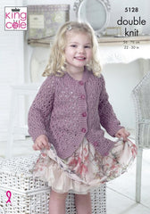 King Cole Cottonsoft DK Pattern 5128 - V & Round Cardigans
