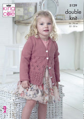 King Cole Cottonsoft DK Pattern 5129  - Long & Short Sleeved Cardigans