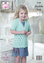 King Cole Cottonsoft DK Pattern 5129  - Long & Short Sleeved Cardigans
