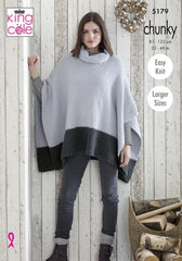 King Cole Timeless Chunky Pattern 5179  - Ladies Ponchos