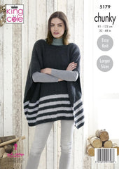 King Cole Timeless Chunky Pattern 5179  - Ladies Ponchos