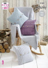 King Cole's Timeless Chunky Pattern 5182 -  Blanket & Cushions