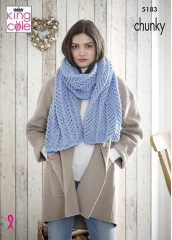 King Cole Timeless Chunky Pattern 5183 - Shawls