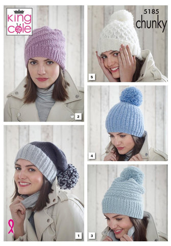 King Cole Timeless Chunky Pattern 5185 - Hats