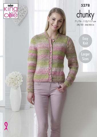 King Cole Corona Chunky Pattern 5278 - Cardigan & Sweater - NOW €1.00