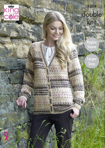 King Cole Drifter DK Pattern 5304 - Cardigan & Sweater