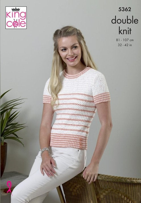 King Cole Cottonsoft Candy & Cotton Soft DK Pattern 5362 -  Cardigan & Top