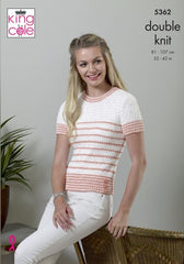 King Cole Cottonsoft Candy & Cotton Soft DK Pattern 5362 -  Cardigan & Top