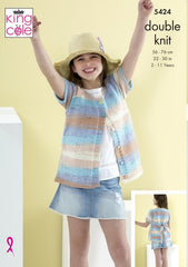 King Cole Beaches DK Pattern 5424 - Cardigans