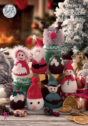 King Cole Dollymix & Pricewise DK Pattern 9075   Christmas Candy Cosies