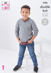 King Cole Big Value Tweed DK Pattern 5706 - Slipover & Sweater