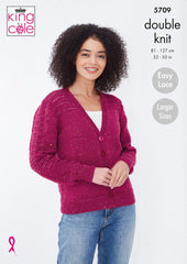 King Cole Big Value Tweed DK Pattern 5709 - Cardigan & Sweater