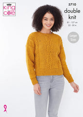 King Cole Big Value Tweed DK Pattern 5710 - Sweater & Cardigan