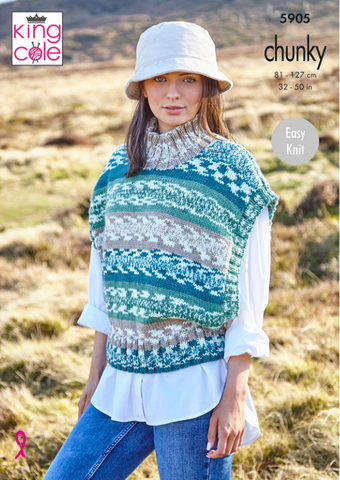 King Cole Nordic Chunky Pattern 5905 - Tank Tops