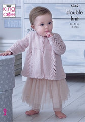 King Cole Finesse Cotton Silk DK Pattern 5342- Matinee Jacket, Hat, Cushion & Blanket