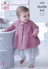 King Cole Finesse Cotton Silk DK Pattern 5343 Matinee Jacket, Hat, Bootees & Blanket