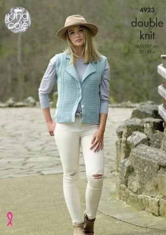 King Cole Majestic DK Pattern 4923 - Ladies' Cardigan & Waistcoat