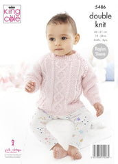 King Cole Cotton Top DK Pattern 5486 - Sweater & Cape
