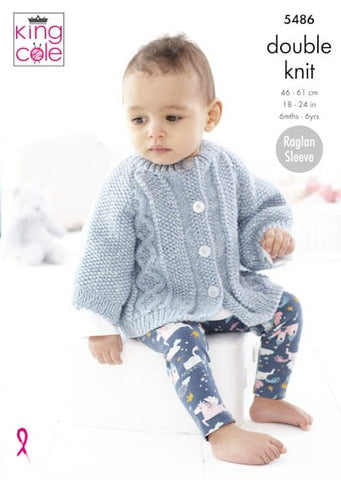 King Cole Cotton Top DK Pattern 5486 - Sweater & Cape
