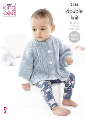 King Cole Cotton Top DK Pattern 5486 - Sweater & Cape