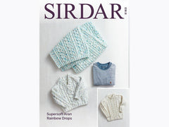 Sirdar Supersoft Aran Rainbow Drops Pattern 5183 - Sweaters & Blanket