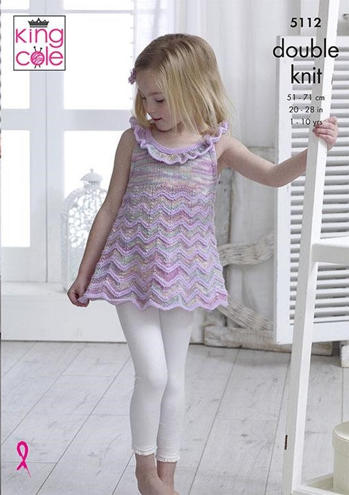 King Cole Comfort Kids DK & Comfort DK Pattern 5110 Sweater & Cardigan
