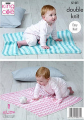 King Cole Cottonsoft Baby Crush DK Pattern 5101- Blankets