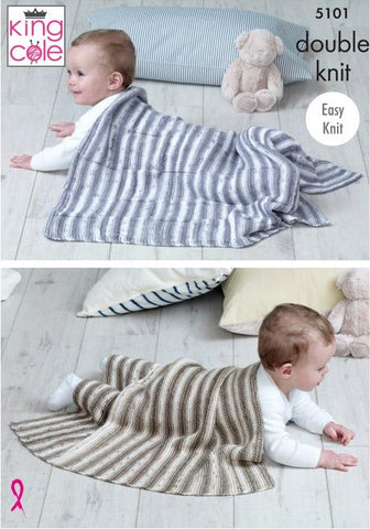 King Cole Cottonsoft Baby Crush DK Pattern 5101- Blankets