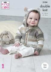 King Cole Cottonsoft Baby Crush DK Pattern 5104 - Hooded Jackets