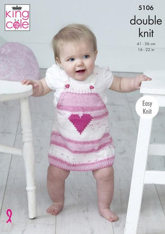 King Cole Cottonsoft Baby Crush DK & Cottonsoft DK Pattern 5106 - Pinafores