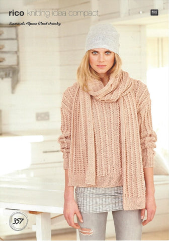 Rico Essentials Alpaca Blend Chunky Pattern 357 - Sweater & Scarf