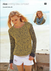 Rico Essentials Cotton DK Pattern 302 - Sweater & Snood