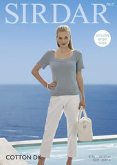 Sirdar Cotton DK Pattern 7917 - Short Sleeved Top