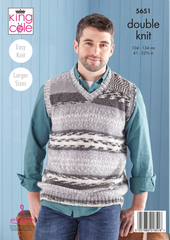 King Cole Fjord DK Pattern 5651 - Men's Sweater & Tank Top