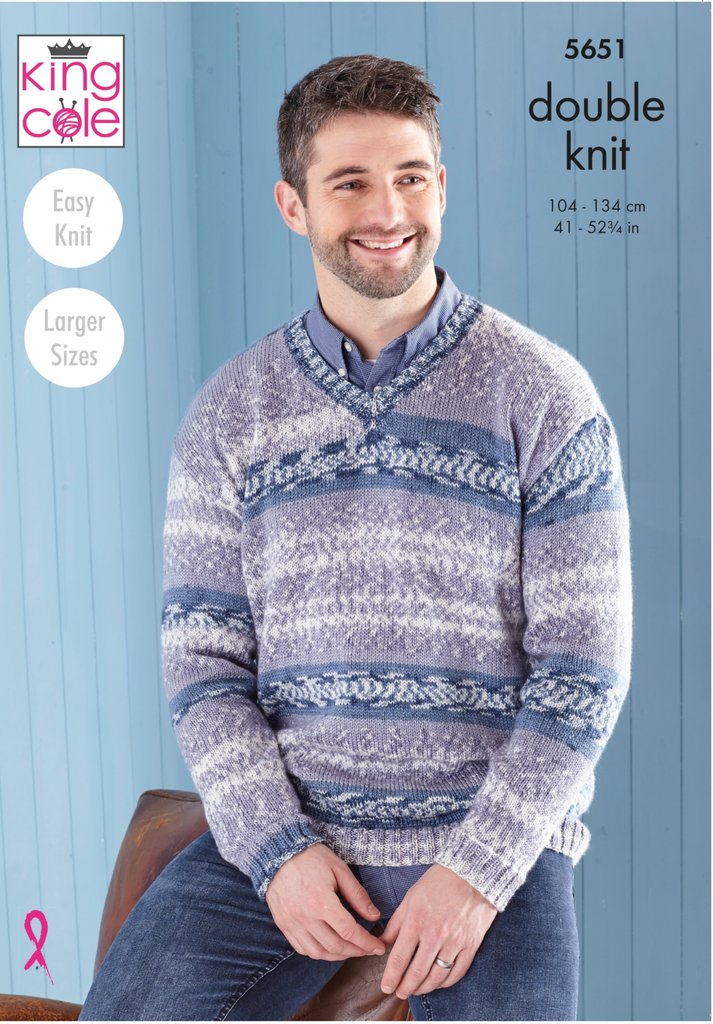 King Cole Fjord DK Pattern 5651 - Men's Sweater & Tank Top