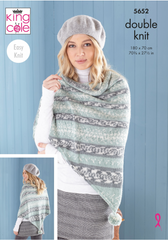 King Cole Fjord DK Pattern 5652 - Ponchos, Snood & Shawl