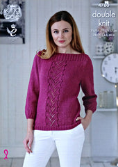 King Cole Glitz DK Pattern 4760 - Sweater & Cap Sleeve Top