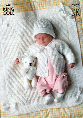 King Cole DK Pattern 2767 - Jacket Hat & Blanket