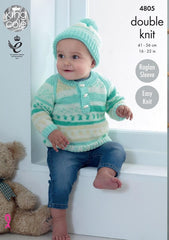 King Cole Cherish & Cherished DK Pattern 4805 - Jacket, Sweater, Cardigan & Hat