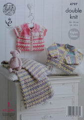 King Cole Drifter DK for Baby Pattern 4797 - Cardigans & Blanket