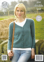 King Cole Panache DK Pattern 4268 - Raglan Cardigan & Sweater - NOW €1.00