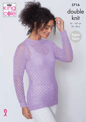 King Cole Cotton Top DK Pattern 5716 - Slimfit and Slouchy Sweaters